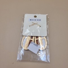 ITS Sense Earrings Cow Print And Brown Gold Pierced Lightweight New In Package