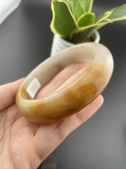 純天然玉鐲 Grade A 100% Untreated Aventurine Jade Bangle佘太翠 60 Mm Icy yellow jade