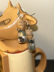Handmade Crystal Jar Earrings, Silver And Gold