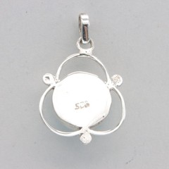 Round Blue LARIMAR Pendant – 925 STERLING SILVER Natural Genuine Gemstone #932e