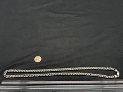 Vintage Italian sterling silver 925 wheat chain 24″ necklace, 49 grams