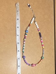 Multicolor Beaded Stretch Bracelet No Clasp Plastic Round Beads Skull Theme