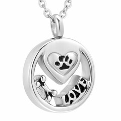 Paw Print Memorial Ash Jewelry Cremation Jewelry Urn Necklace Dog’s Ash Jewelry