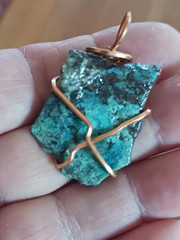 Chrysocolla & Copper Pendant Mohave County Kingman, AZ Rough Find!