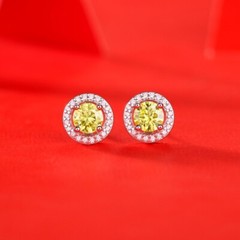 Canary Yellow Diamond Stud Earrings by Cassandra Company