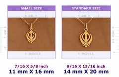 Gold Plated Sterling Silver Khanda Pendant handmade Sikh military emblem Punjabi