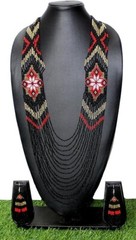 Handmade Necklace Seed Bead Boho American Style Nativ Beaded Multi Strand