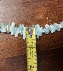 Natural Larimar 6-14mm Chip Necklace 22” / 925 Silver S-Hook Clasp / Handcrafted