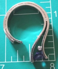 925 Amethyst ring, size 8 1/4, With CZ Stones, Unusual Glam Design!!!