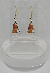 Dangling Fall Enameled Gnome Golden French Hook Fashion Earrings