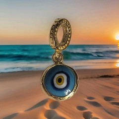 Artisan Collection Of Turkey Blue Glass 18kgos,925, Pendant/Charm,NIP