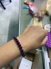 6mm Amethyst Natural Stone Beads Bracelet Purple Stone Lucky Stone, Size 14-20cm