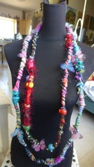 Handmade Fabric Necklace Fiber Art Beads Direct From Artist One Of A Kind