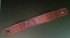 Vintage Leather Stamped Handmade Bracelet Personalized JAN 9″ #358