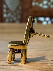 22 K Gold Dipped Pewter Chair Lapel Pin Charm Pendant Jim Clift Made In USA