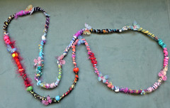 Handmade Fabric Necklace Fiber Art Beads Direct From Artist One Of A Kind