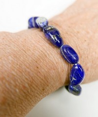 Beaded Lapis Lazuli Stretch Bracelet Natural Gemstone