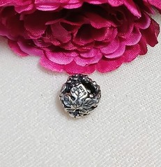 TROLLBEADS Denmark Lace Flower Sterling Silver Foxtail Bracelet~ 7-1/2″ Retired