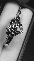 LOVELY STERLING SILVER.925 WITH MARCASITE DESIGNER RING SIZES 6.0-6.25!