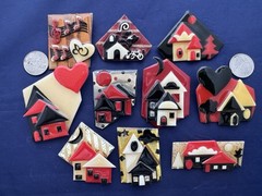 Vintage Lucinda Pin Lot House Pin Red Black Metallic Etc 10 Pc 1 Is Music Pin