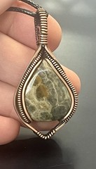 Ocean Jasper ~ Handmade copper wire wrapped pendant 8x