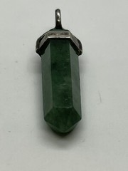 Sterling silver double point green crystal healing stone pendant for necklace