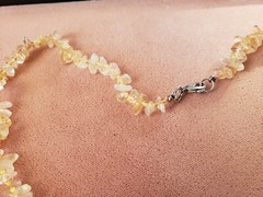 GENUINE * CITRINE * NECKLACE 18″ LONG, 7-8 mm stone, Hand-Made in USA