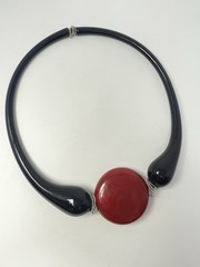 Studio Art Glass Murano? Choker Collar ALL Glass Necklace Stretch Over Head