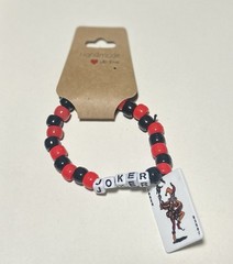 Red Black White Rave Kandi Pony Beaded EDM EDC Joker Bracelet