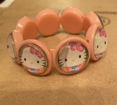 Retro Pink Hello Kitty 8-Circle Stretch Elasticized Bracelet Women’s Size (S/M)