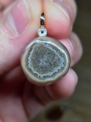 Natural Malawi Agate Pendant – Hand-Polished stone – Sterling Silver Bail