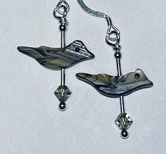 Sterling Silver Swarovski Crystal & Abalone Shell Earrings – Windsong OOAK