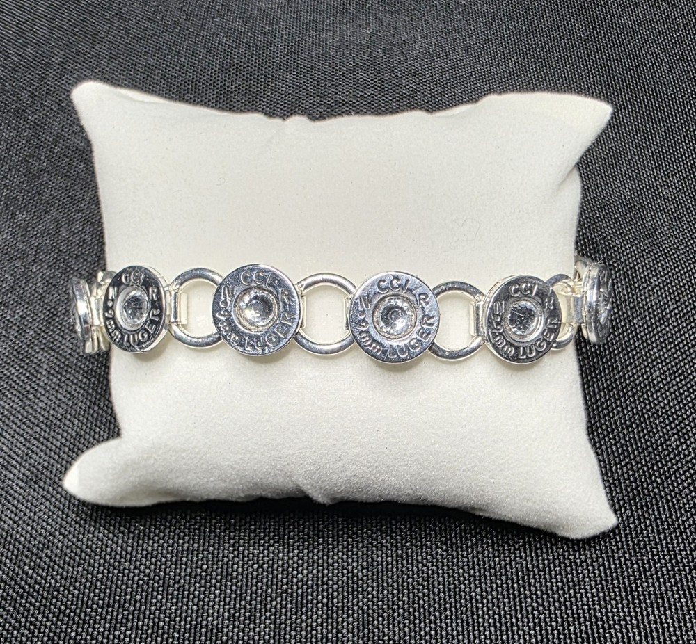 Handmade Bullet jewelry 9mm Bracelet with Swarovski crystals