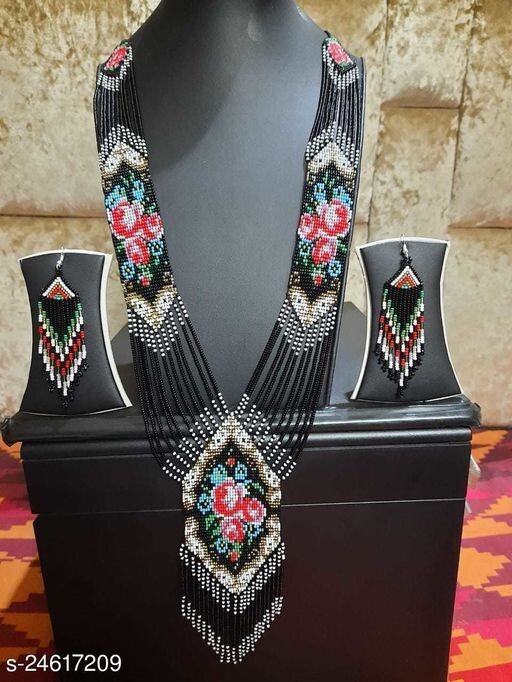 Handmade Seed Bead Necklace American Style Necklace Boho Beaded Necklace earring