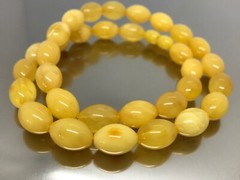 Amber Necklace Gift Yellow Natural Genuine Olive Baltic Amber Beads 24,6g 18709