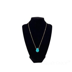 Maya’s Grace Gold Oval Turquoise Necklace – Adjustable and Stylish