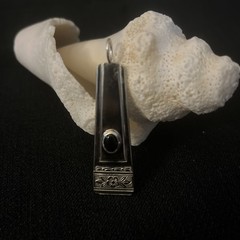 HandMade From Silver Played VTG spoon.SilverBezel w/black Onyx Stone 2 1/4”x5/8”