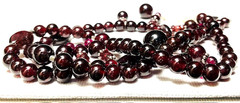 Cleopatra Style Handcrafted Sterling Silver Garnet Beaded Necklace