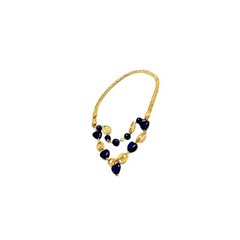 Unique Love Hearts 18k Gold Plated Anklet / 11″ Blue Crystal Love Hearts