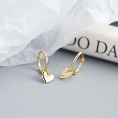 Heart Charm Dangle Drop Hoop Earrings for Women Dainty Earrings Fine Jewelry