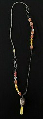 Handmade in Greece Copper color bead necklace Pendant Tassel Mothers Day Gift