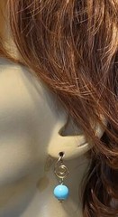 8mm or 10mm lab Turquoise Interchangeable Earring Charms Sterling, Rose or YG