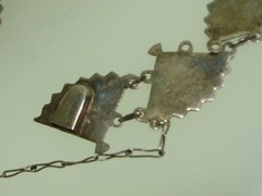 ANTIQUE 1920’S ART DECO SILVER & GOLD JAPANESE FAN NECKLACE & BRACELET SET!