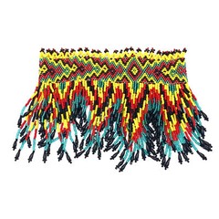Handmade beaded Black Yellow Red Native style choker