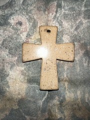 Vintage Estate Natural Stone Cross, Healing Energy 2.25 Inches Tall X 1.8 Wide