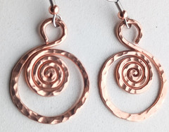 Pure Copper Healing Spiral Earrings, Earring Jewelry, Spiritual Kriya