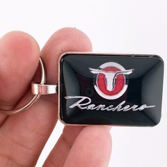 Vintage Ford Ranchero Chrome Bull Emblem Fender 1″ x 1.25″ in Diameter Keychain