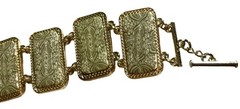 JILZARA Handmade Inlay Pink Green Clay REVERSIBLE TOGGLE Bracelet w Box