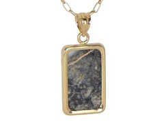 Moon Pendant – Genuine Lunar Meteorite Jewelry – 14Kt Gold – TOP METEORITE