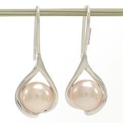 925 Sterling Silver Pink Cultured Pearls Water Drop Earring & Pendant Set TPJ